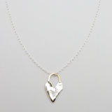 Silver Heart & Hook Necklace - Sterling Silver Chain