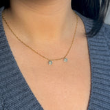 Personalized Two Mini Stationary Gold Disc Necklace