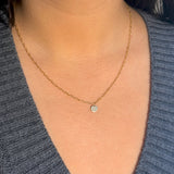 Personalized One Mini Stationary Gold Disc Necklace