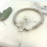 Fine Silver Flower Beaded Bracelet