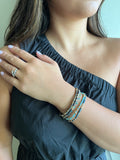 Japanese Toho Seed Bead & Gold Stretch Bracelet - Earthy Purple