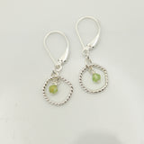 August - Peridot Genuine Birthstone Sterling Silver Earrings