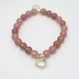 Entwined Collection:  Strawberry Quartz & Entwined Pendant Stretch Bracelet