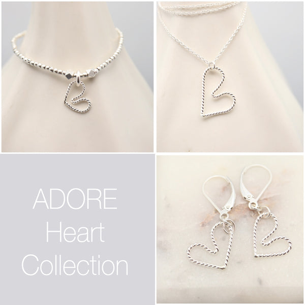 ADORE Silver Heart Earrings