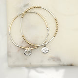 Alpine Collection: Silver Bar Gold Bead & Boulder Charm Bracelet