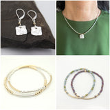 Alpine Collection:  Boulder Cube Silver Earrings