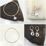 Alpine Collection: Gold Bar Silver Bead & Silver Link Charm Bracelet