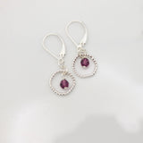 February - Amethyst Crystal Birthstone Sterling Silver Earrings
