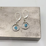 March - Aquamarine Crystal Birthstone Sterling Silver Earrings