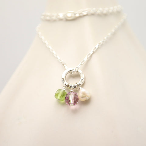 SILVER Birthstone Friendship Necklace