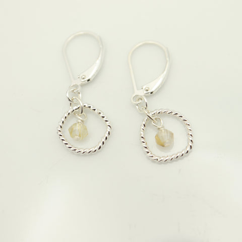 November - Citrine Genuine Birthstone Sterling Silver Earrings