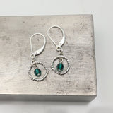 May - Emerald Crystal Birthstone Sterling Silver Earrings