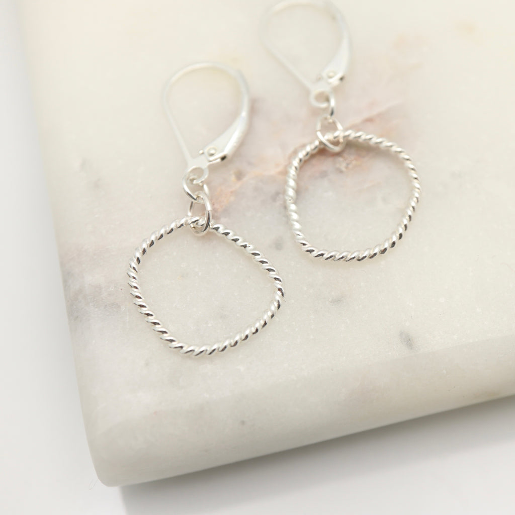 Entwined Collection:  Silver Freeform Hoops