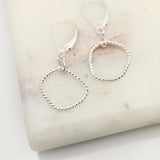 Entwined Collection:  Silver Freeform Hoops