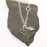 Gold Entwined Heart & Swarovski Crystal Necklace