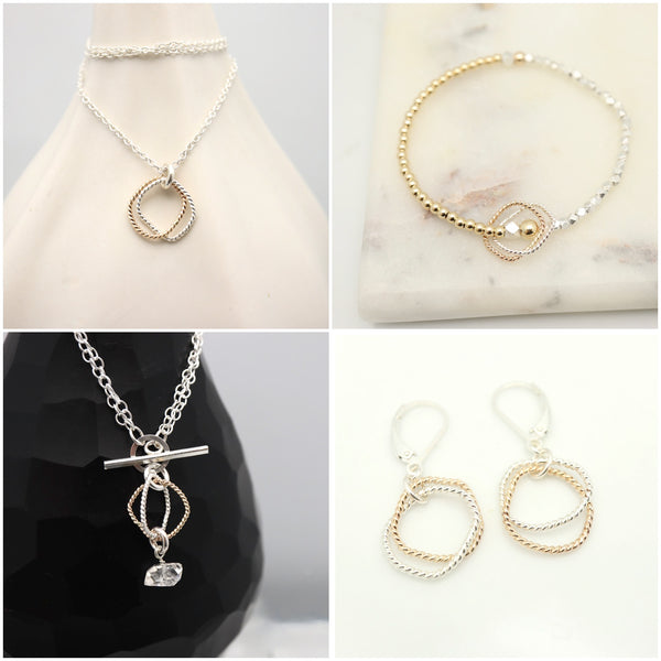 Entwined Collection:  Entwined Gold & Silver Pendant Necklace - Short