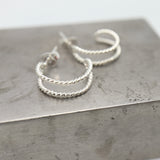 Entwined collection: Silver Crescent Studs