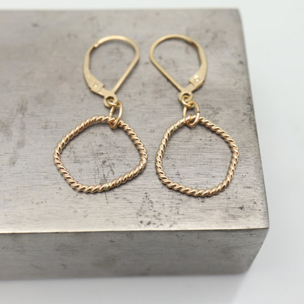 Entwined Collection:  Gold Freeform Hoops