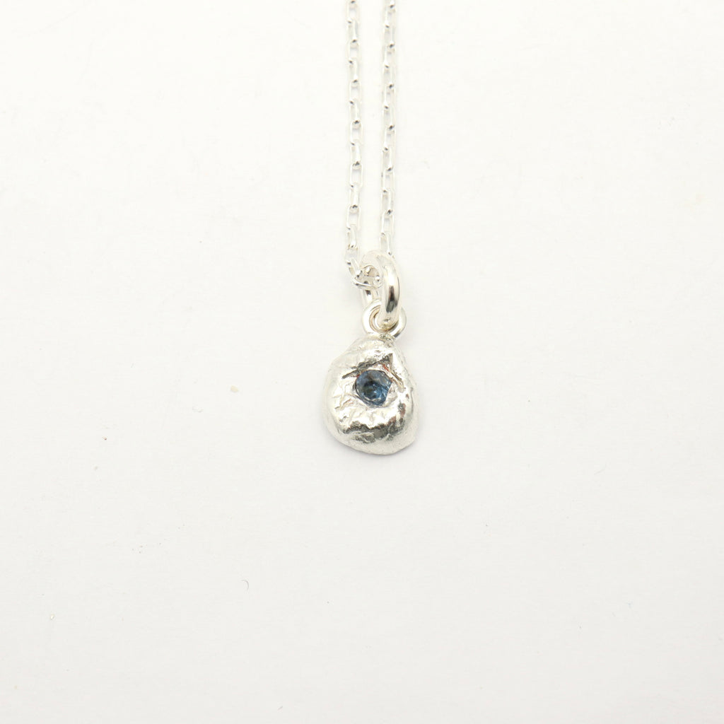 Flux Collection:  Flux Light Sapphire Pendant Necklace - 004
