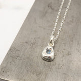 Flux Collection:  Flux Light Sapphire Pendant Necklace - 004