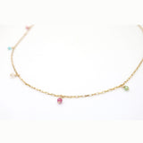 Cascade Gemstone Drop Necklace - Gold