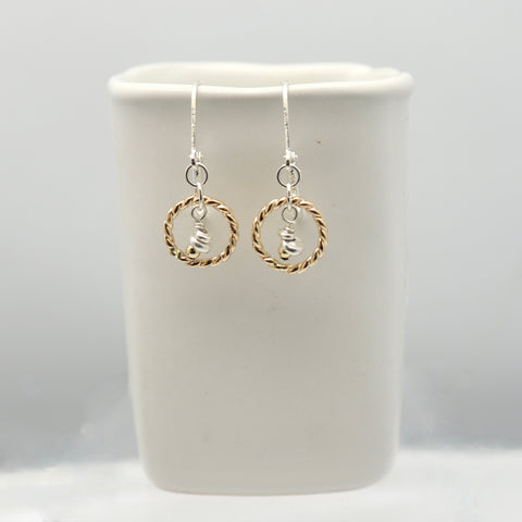 Halo Collection:  Gold Halo & Silver Stack Earrings