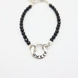 GRAD MMXXV (2025)  Collection: Silver Link & Onyx Stone Grad Bracelet