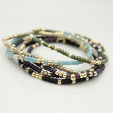 Japanese Toho Seed Bead & Gold Stretch Bracelet - Earthy Purple