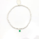 March - Aquamarine Birthstone SILVER Bracelet