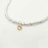 November - Topaz Birthstone SILVER Beaded Bracelet