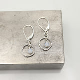 October - Opal Crystal Birthstone Sterling Silver Earrings