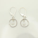 October - Opal Crystal Birthstone Sterling Silver Earrings