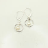 June - Pearl Birthstone Sterling Silver Earrings