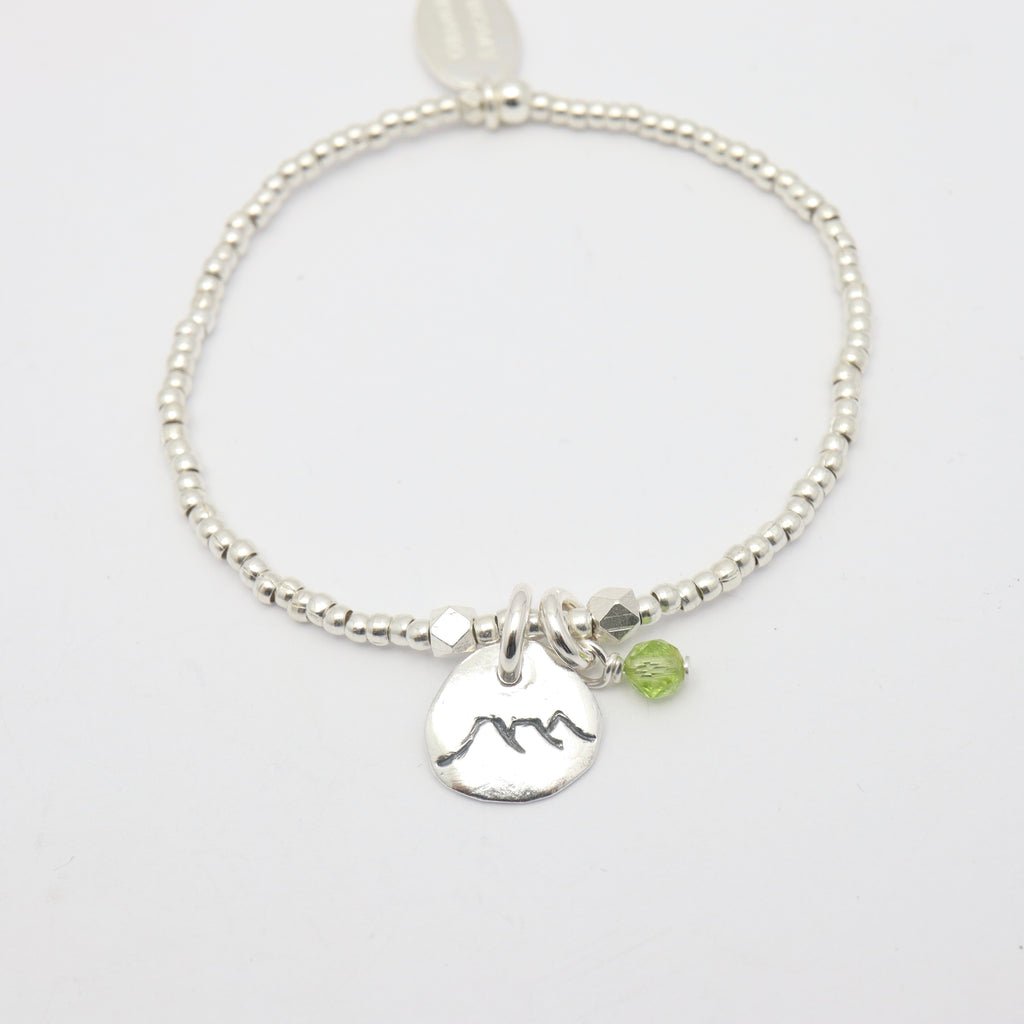 Petite Three Sisters Mountain Bracelet with Birthstone