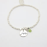 Petite Three Sisters Mountain Bracelet with Birthstone