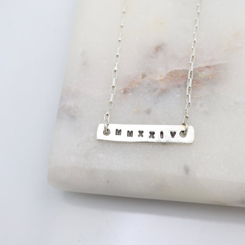 Grad MMXXV (2025) Collection: Sterling Silver Bar Necklace