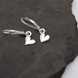 Petite Freeform Fine Silver Heart Earrings