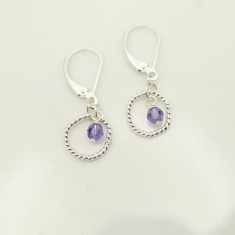 December - Tanzanite Crystal Birthstone Sterling Silver Earrings
