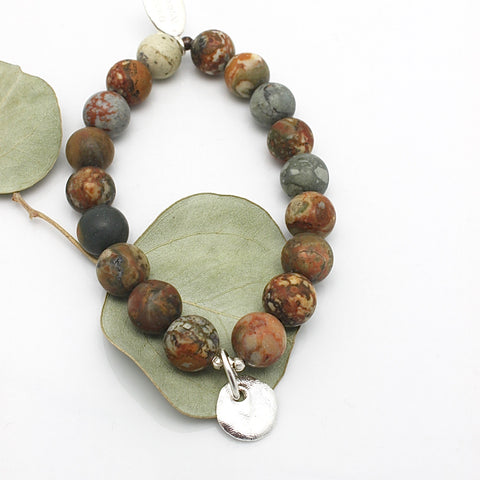 MOLTEN COLLECTION:  Natural Jasper Rock Stretch Bracelet