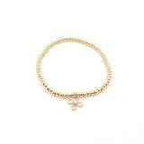 Gold Filled Flower & Cubic Zirconia Beaded Bracelet