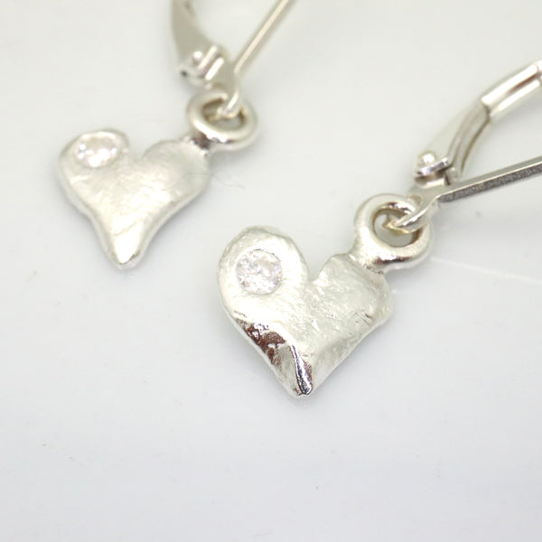 LOVE Freeform One + One Silver Heart Earrings & Cubic Zirconia