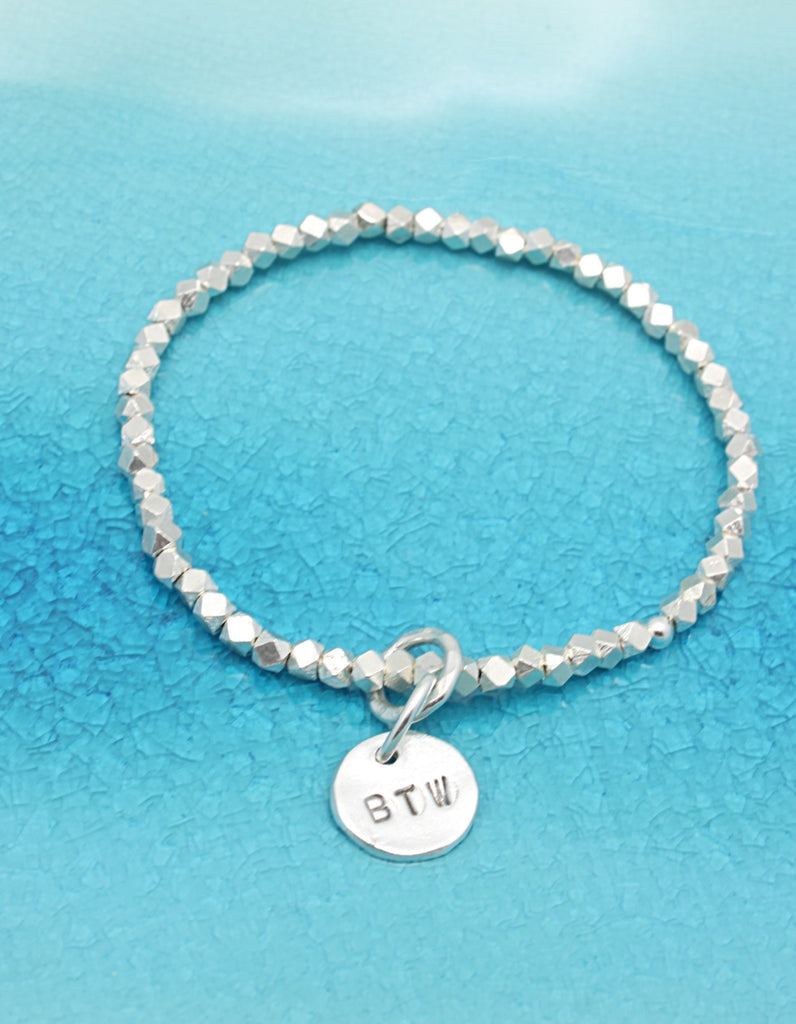 One Circle Fine Silver Charm STRETCH Bracelet