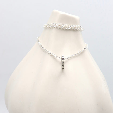 One Petite SILVER Ring Necklace