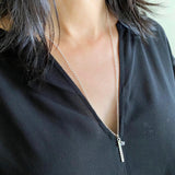 1 Short Bar - 3mm Sterling Silver Vertical Pendant Necklace
