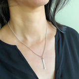 1 Short Bar - 3mm Sterling Silver Vertical Pendant Necklace
