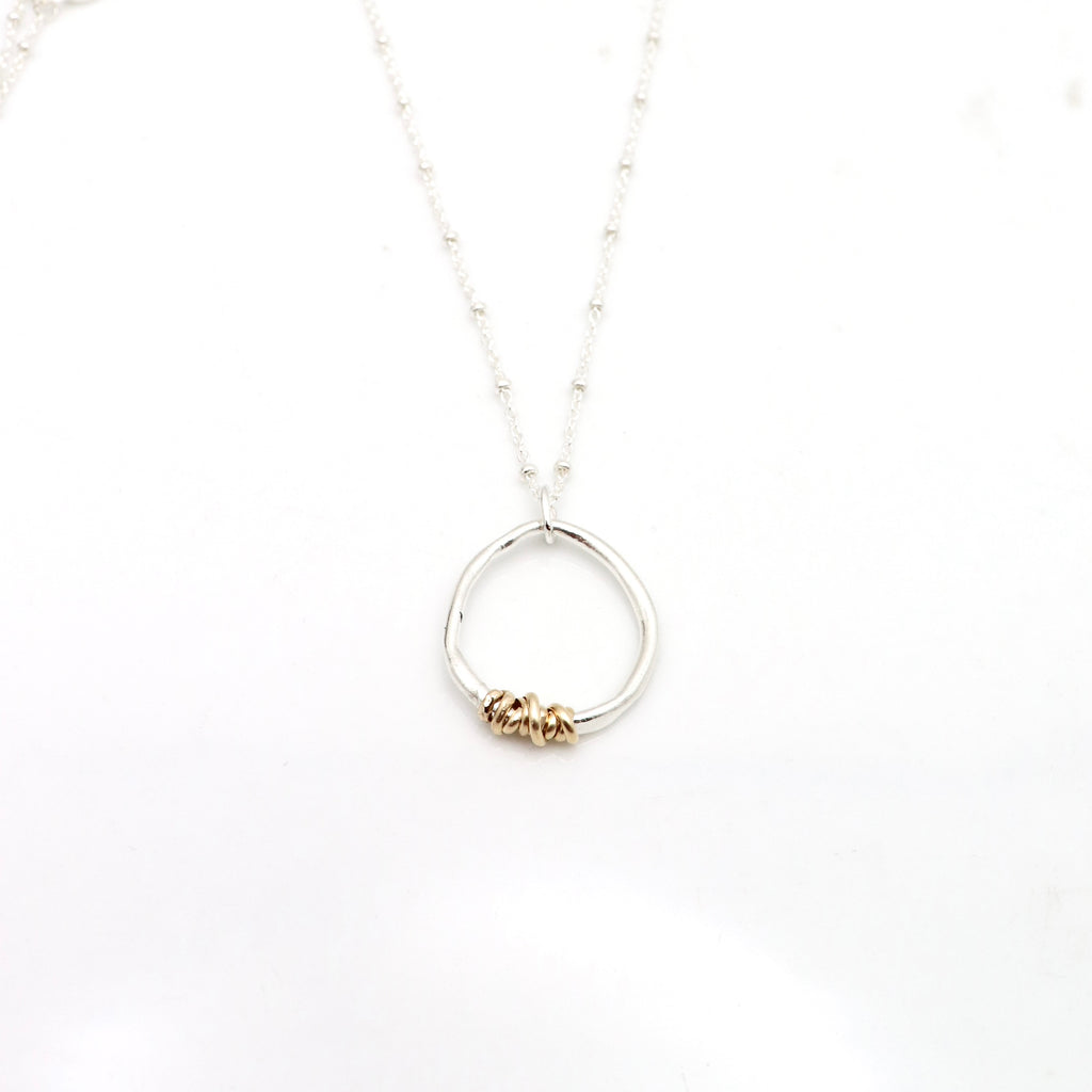 HERA Collection:  Gold Wrapped Silver Link Short Necklace