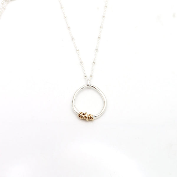 HERA Collection:  Gold Wrapped Silver Link Short Necklace