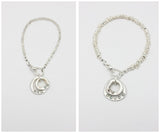 Fine Silver Personalized TWO Ring Bracelet