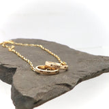TWO Petite 14 KT SOLID GOLD Ring Necklace