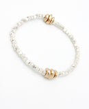3 Bronze Pebble Fine Silver Stretch Bracelet